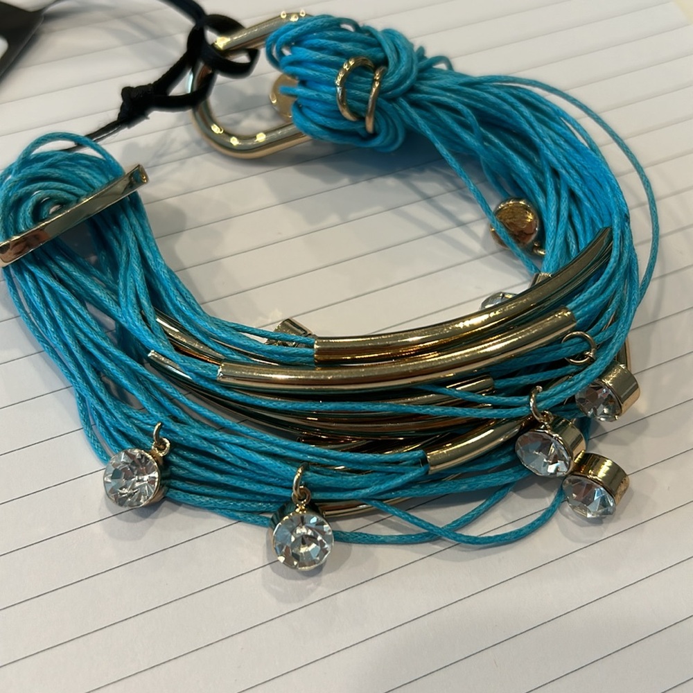 Turquoise/gold statement bracelet